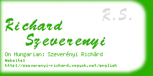 richard szeverenyi business card